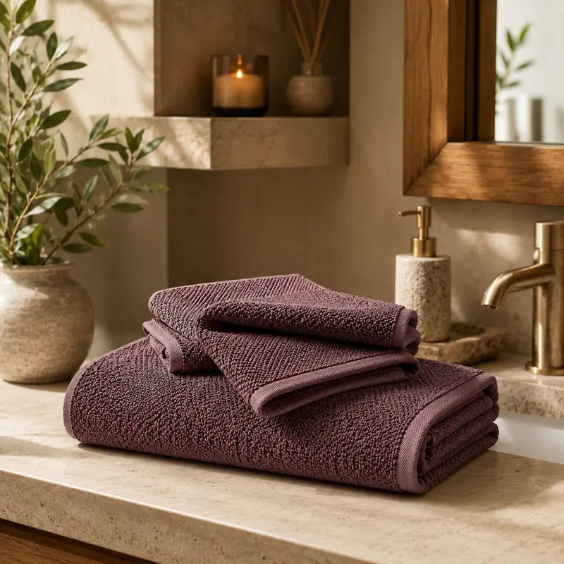 Set Asciugamani Maison Sucrée Pepe 1+1 in 100% Cotone 450 GSM – Asciugamano Viso 60x105 cm e Ospite 40x60 cm – Spugna Morbida e Assorbente con Lavorazione Jacquard