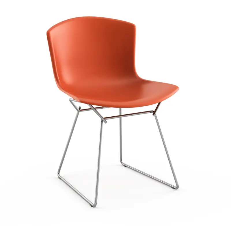 Set da 2 sedie Bertoia Plastic Chair (struttura in acciaio cromato)