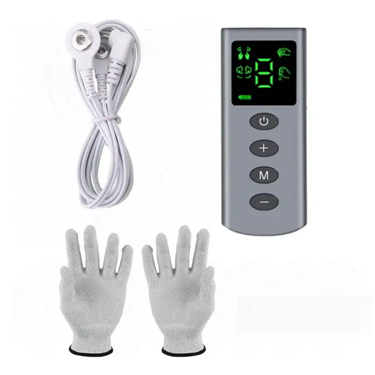 Set di guanti portatili per massaggio manuale con tecnologia EMS a impulsi, intelligenti e intelligenti.