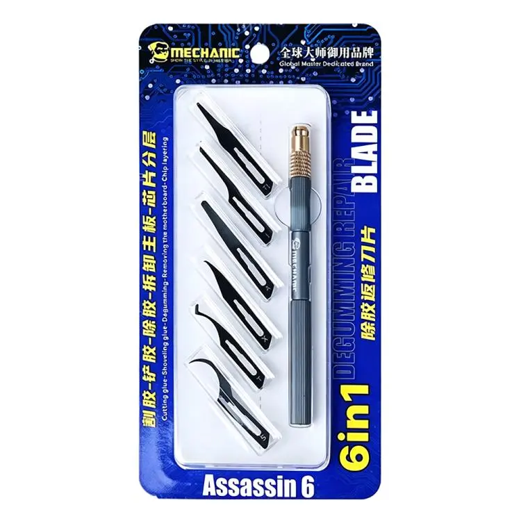 Set lame MECHANIC Assassin 6 Professional 6 in 1 per riparazioni elettroniche