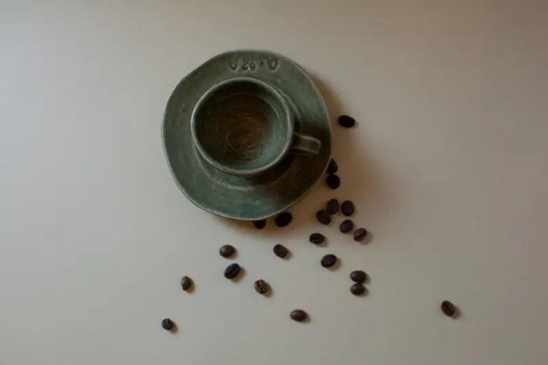 Set tazzina e piattino Virginia Casa in ceramica, fatto a mano