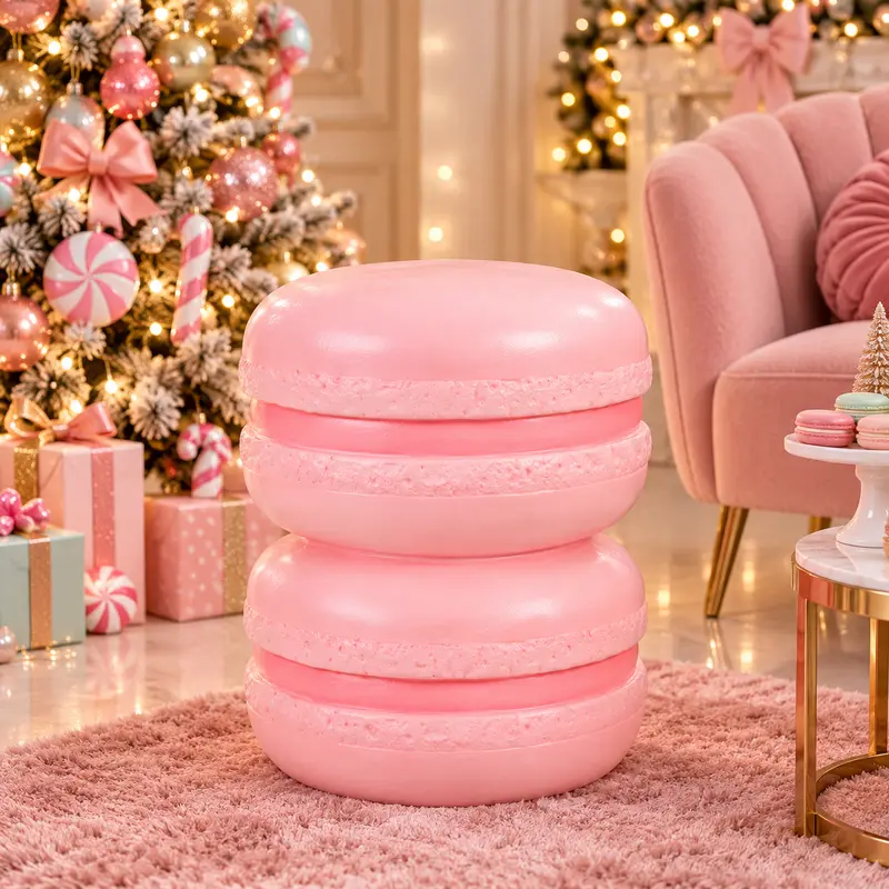 Sgabello Decorativo Macaron Rosa da Esposizione – Goodwill, 46,5cm