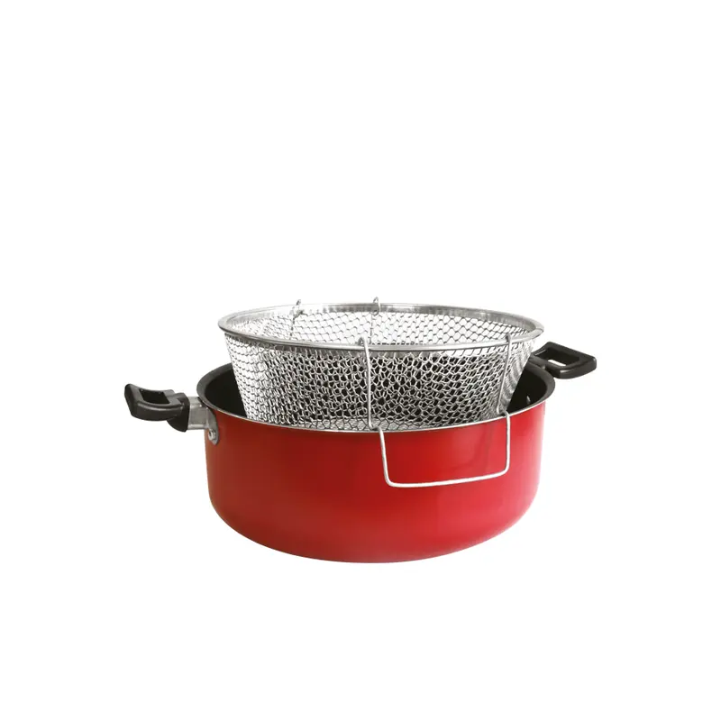 Simply Line Friggitrice Tradizionale Antiaderente in Metallo con Cestello Estraibile – Design Rosso ad Alta Conduzione