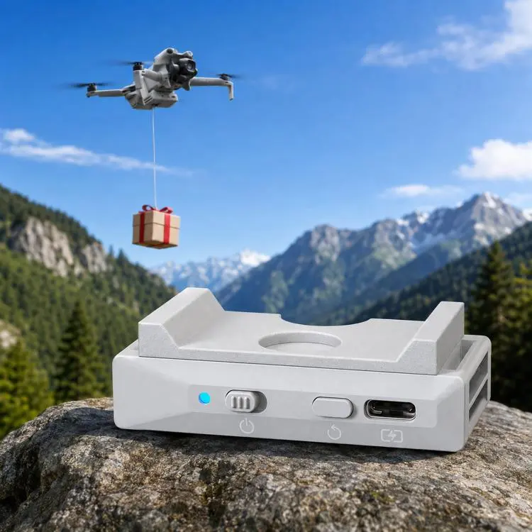 Sistema di rilascio carico utile per droni DJI Mini 5 Pro e Mavic con sensore di