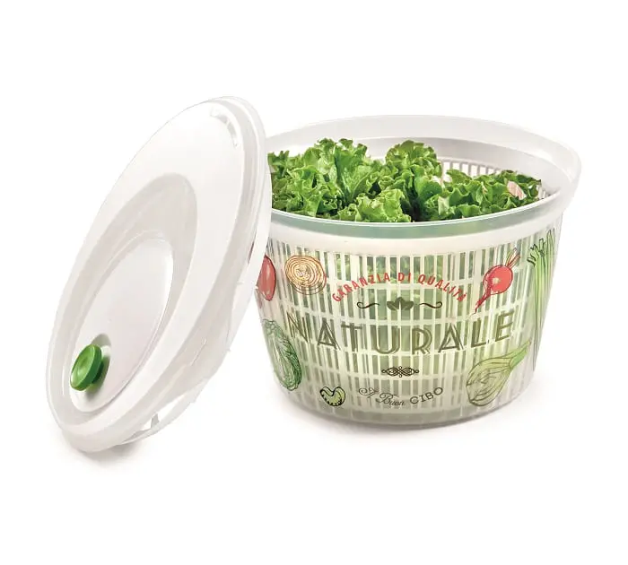 Snips Centrifuga per Insalata Ulaop Vintage 4 Litri | Coperchio con Pomello Salvaspazio | Decoro IML Alta Resistenza | Lavabile in Lavastoviglie | 100% Made in Italy