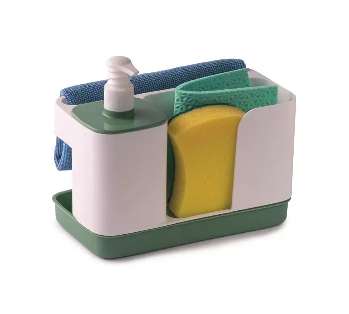 Snips Riordinello – Organizer Lavello 3-in-1 con Dispenser Sapone, Porta Spugne e Supporto Panni – 100% Made in Italy