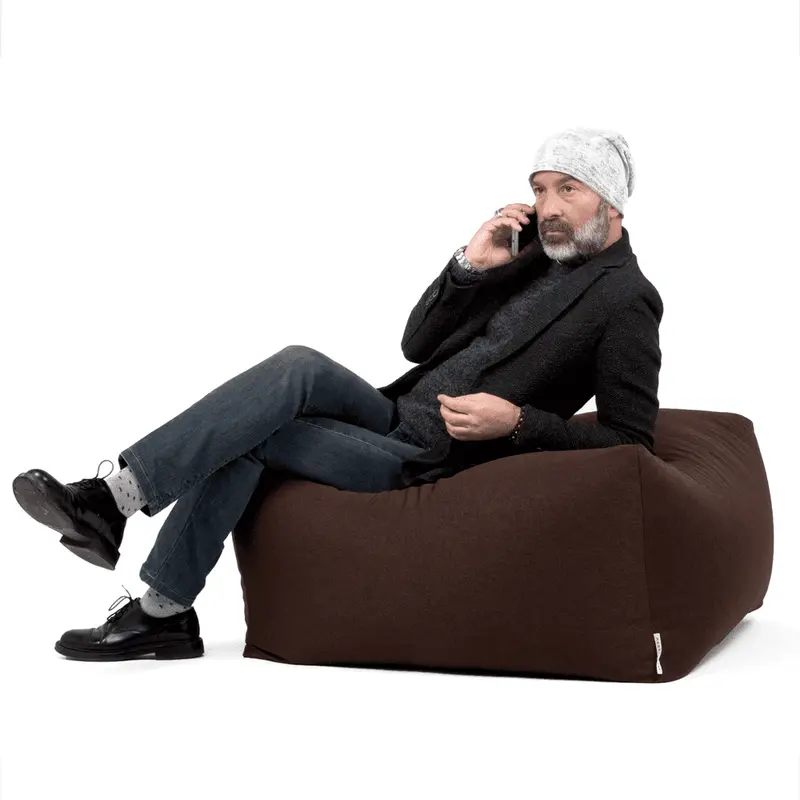 SOFT CUBE 80, Pouf Sacco XL in Cotone Sfoderabile 80x80 h42