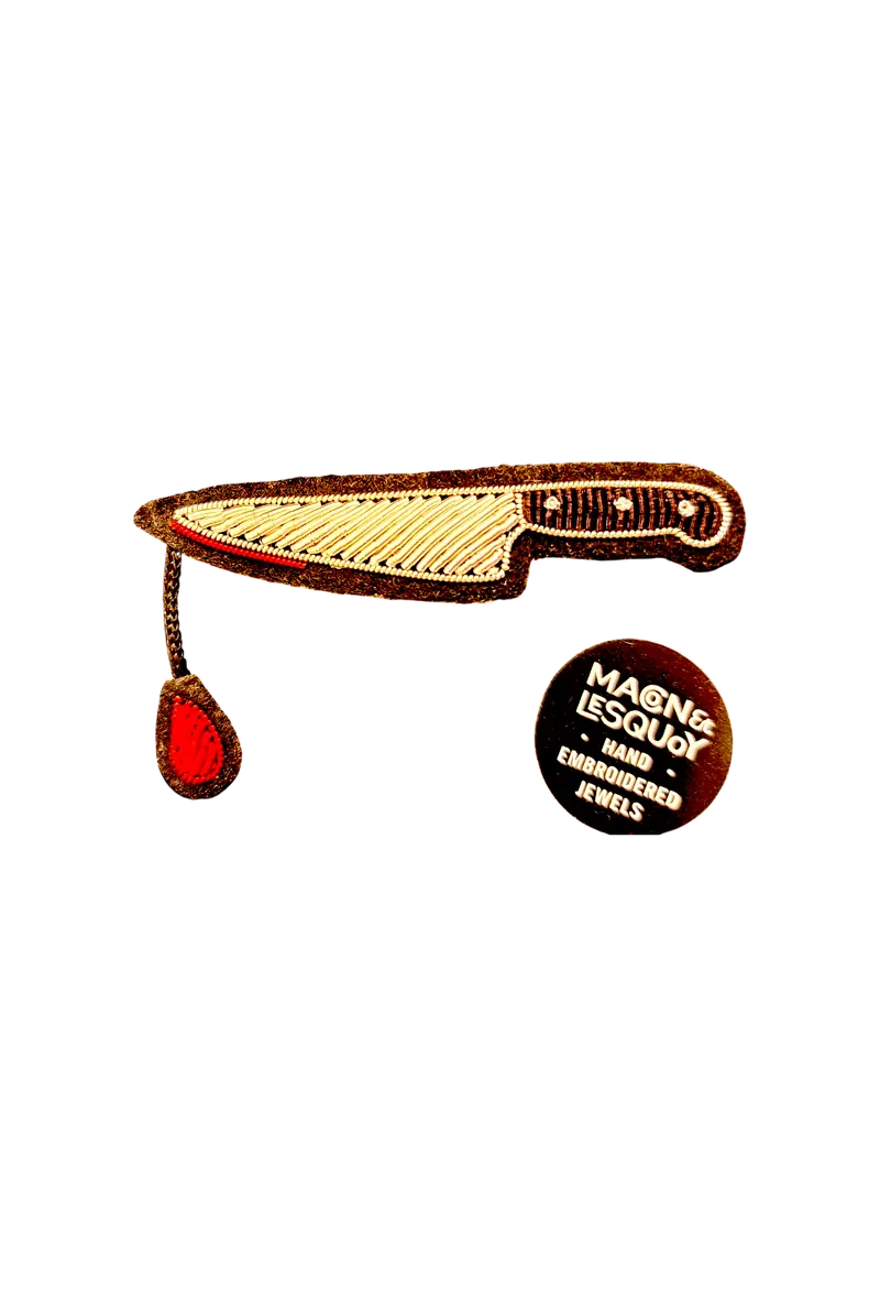 Spilla ricamata a mano "knife" - M&L