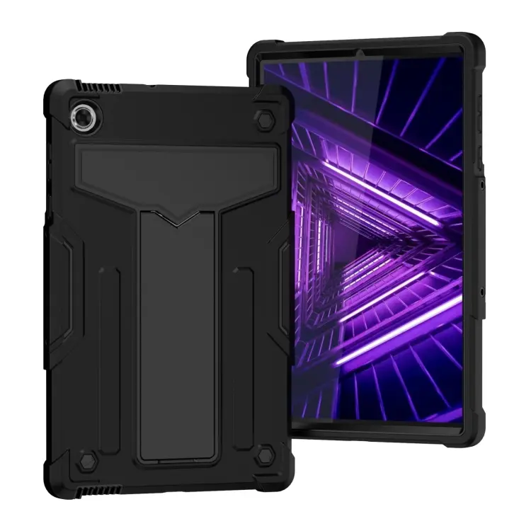 Staffa a forma di T Colore a contrasto Antiurto PC + Custodia protettiva in silicone, For Lenovo M10 Plus TB-X606F, For Lenovo M10 FHD REL TB-X605F