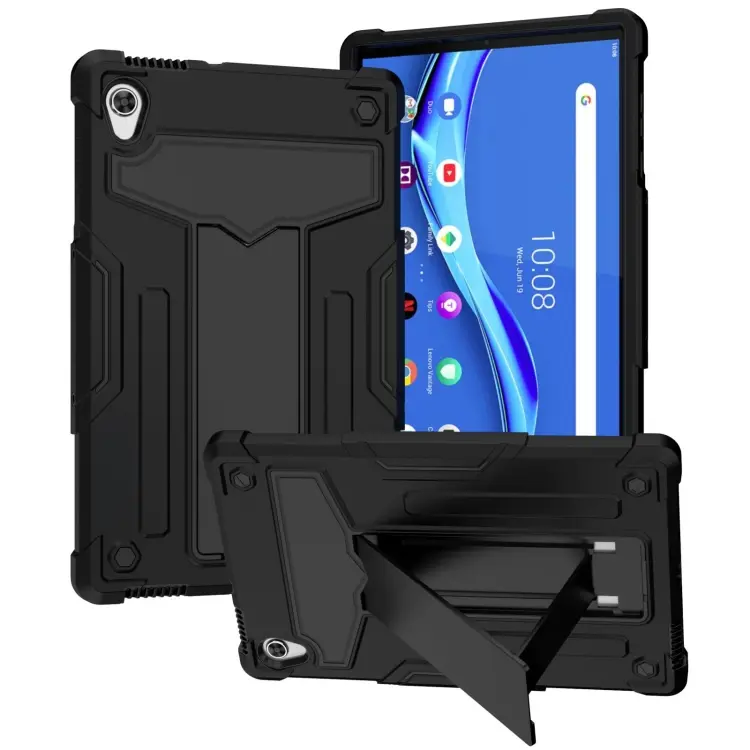 Staffa a forma di T Colore a contrasto PC antiurto + custodia protettiva piatta in silicone, For Lenovo Tab M10 HD 2nd Gen TB-X306X, For Lenovo Tab P11 (Tab-J606F)