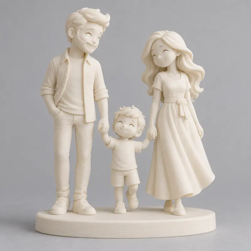 Statuetta famiglia personalizzata da foto in 3D – 15 cm