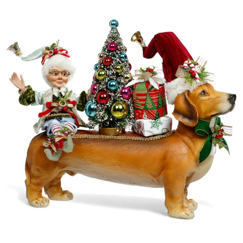Statuina Natalizia Bassotto ed Elfo Nothing But a Hound Dog Edizione Limitata – Goodwill by Mark Roberts, 44,5cm