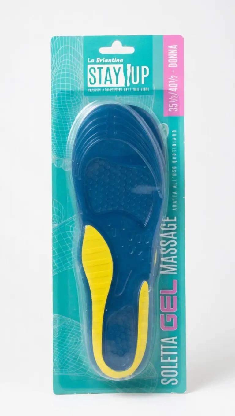 Stay Up Soletta Gel Massage Donna | Misura 35.5 - 40.5 | Azione Massaggiante e Ammortizzante | Ritagliabile su Misura | Comfort Quotidiano