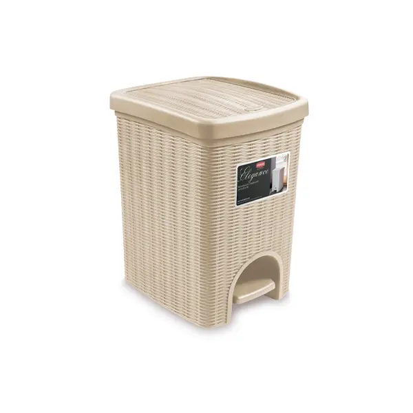 Stefanplast Pattumiera Elegance 20 Litri con Pedale | Design Effetto Midollino con Secchiello Estraibile | Varie Colorazioni