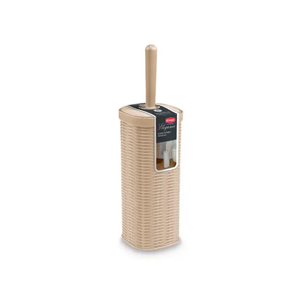 Stefanplast Portascopino Bagno Elegance Effetto Rattan – Design Quadrato Salvaspazio e Finitura Midollino