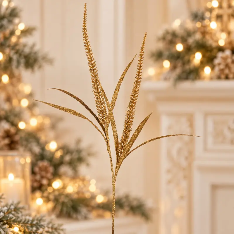 Stelo Decorativo Natalizio Dog Tail Oro Glitterato – Goodwill, 79cm