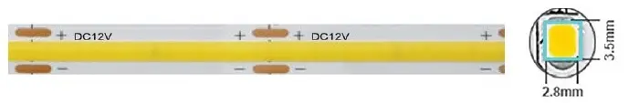 Striscia LED 12V 320xCOB 12W IP20 luce naturale 4000K 5m