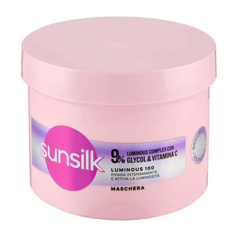 Sunsilk Maschera Luminous 100 440ml – Trattamento Gloss Professionale con 9% Glycol & Vitamina C – Effetto Specchio 100%