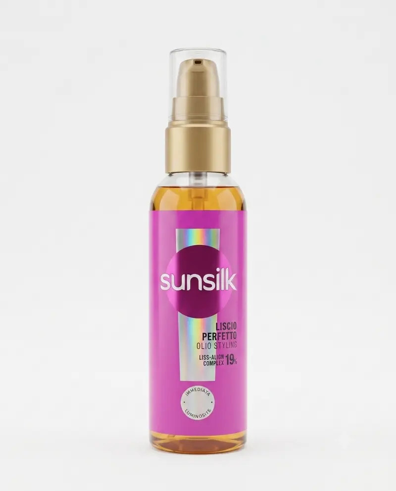 Sunsilk Olio Styling Liscio Perfetto 75ml – Effetto Specchio e Luminosità Istantanea – Con Olio di Argan, Collagene e Biotina – Azione Anti-Crespo 4-in-1