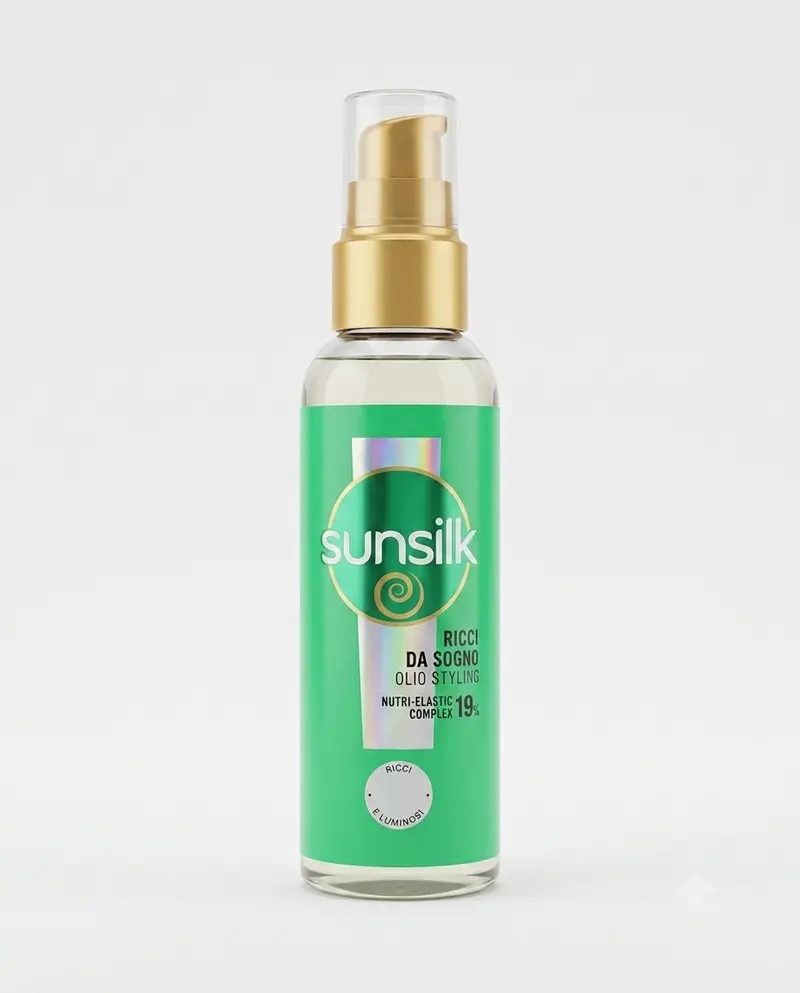 Sunsilk Olio Styling Ricci da Sogno 75ml – Con Olio di Macadamia, Collagene e Biotina – Definizione Elastica, Idratazione e Azione Anti-Crespo