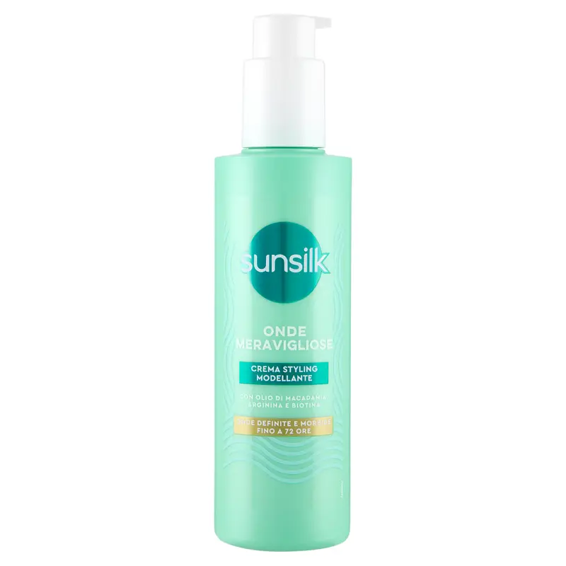 Sunsilk Onde Meravigliose Crema Styling 200ml – Definizione 72H – Con Olio di Macadamia, Arginina e Biotina – Azione Modellante Anti-Crespo