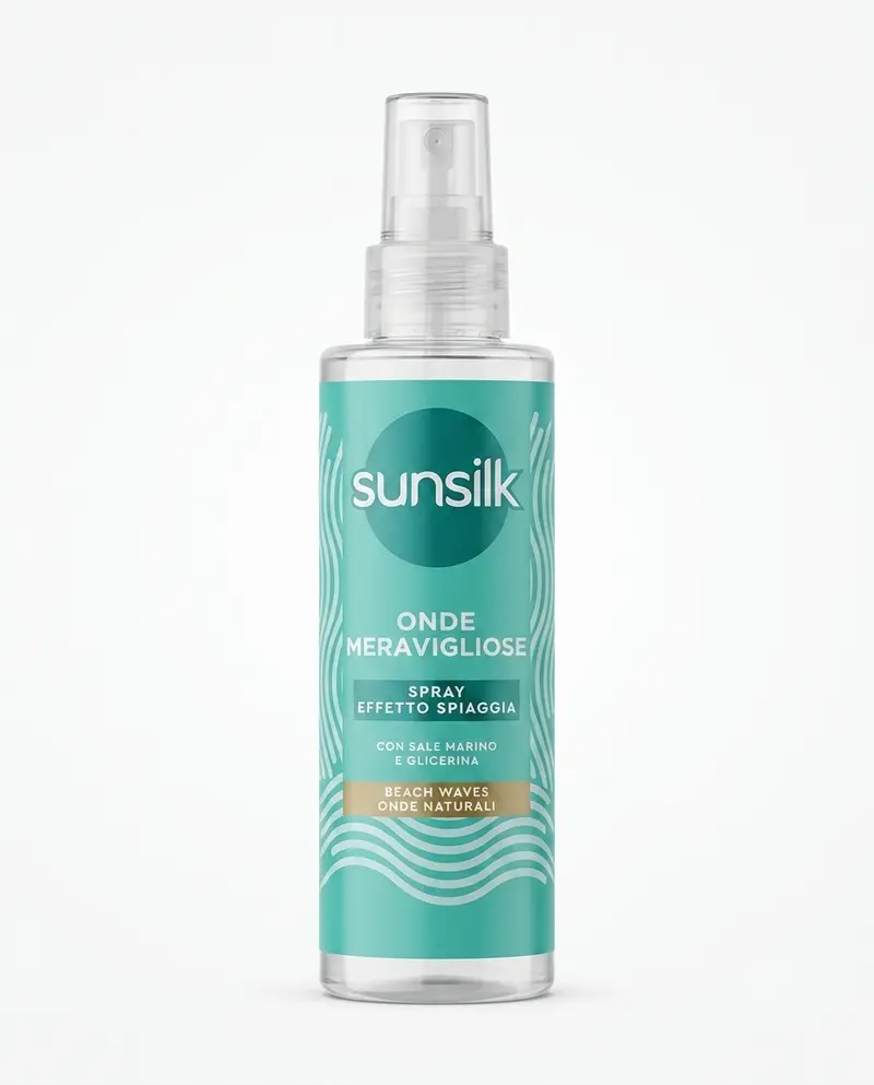 Sunsilk Spray Effetto Spiaggia Onde Meravigliose 150ml – Beach Waves al Sale Marino e Glicerina – Volume e Definizione Naturale – Senza Risciacquo