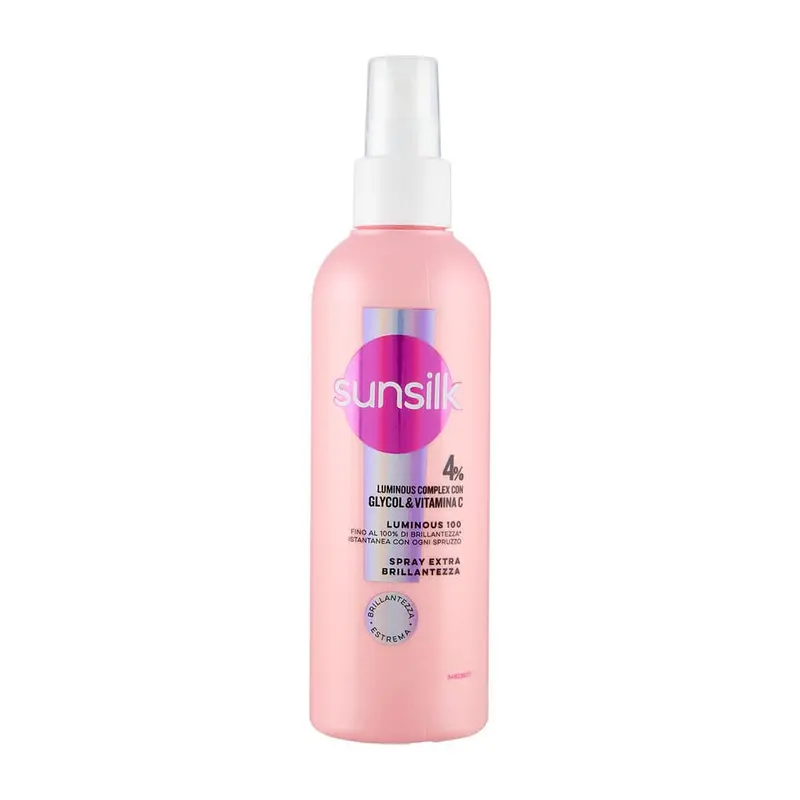 Sunsilk Spray Luminous 100 Extra Brillantezza 200ml – Effetto Specchio Istantaneo e Anti-Opacità – Formula Leave-in Ultra-Leggera