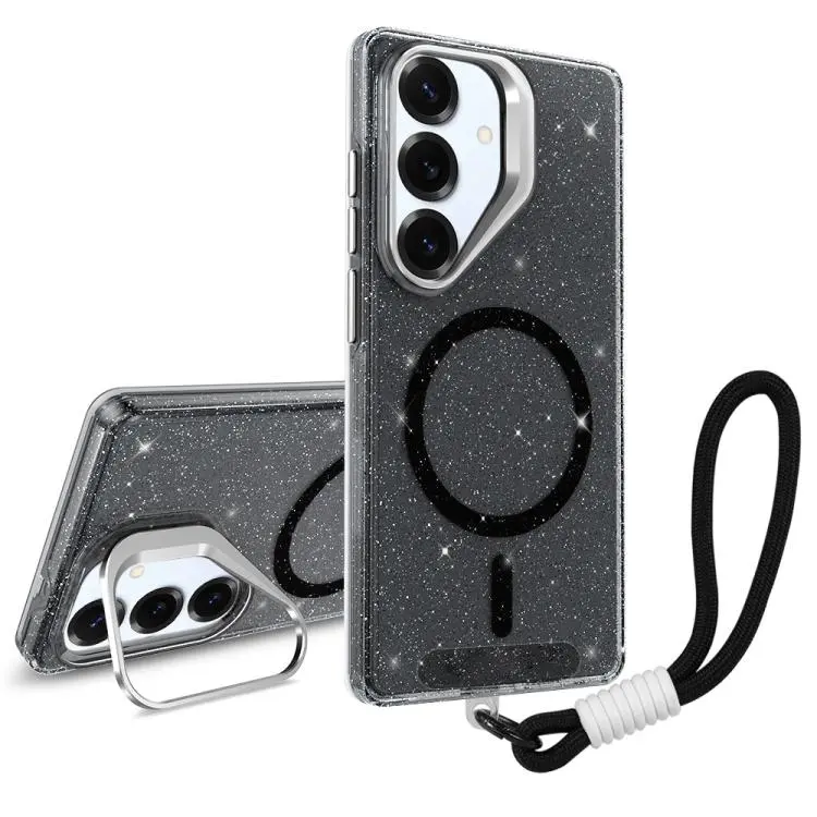 Supporto per fotocamera custodia magnetica glitterata per Samsung Galaxy S25