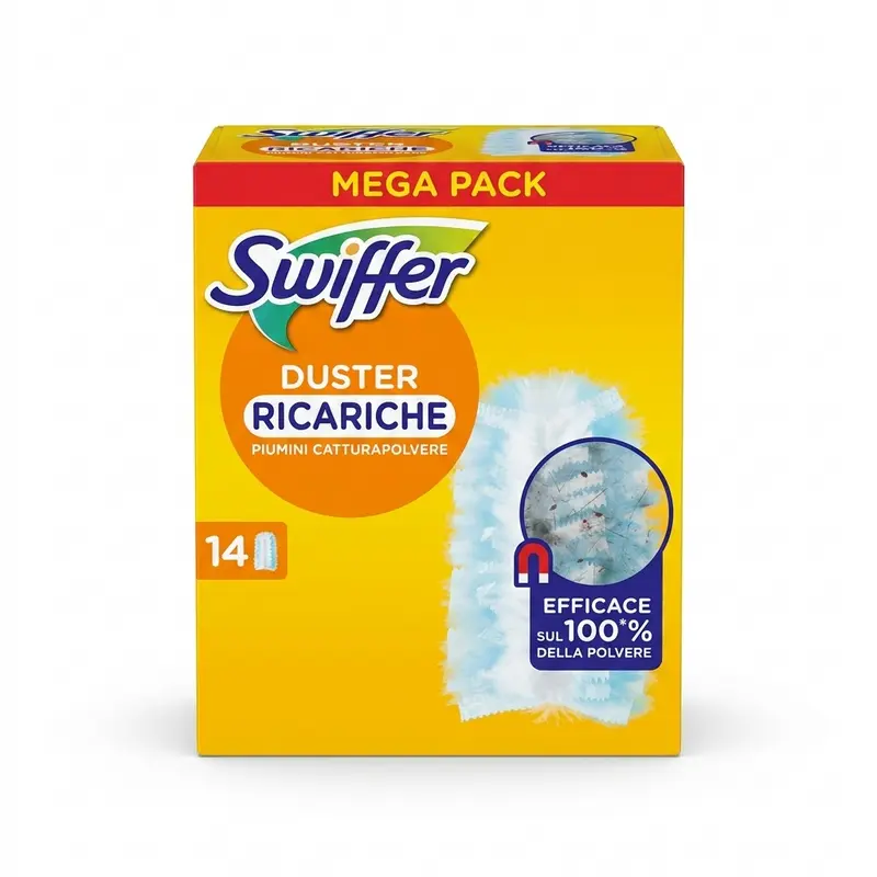 Swiffer Duster Ricariche Catturapolvere Mega Pack 14 Piumini | Antipolvere, Peli e Allergeni