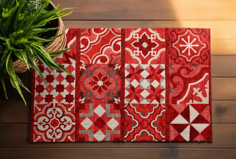 Tappeto Cementine Rosso