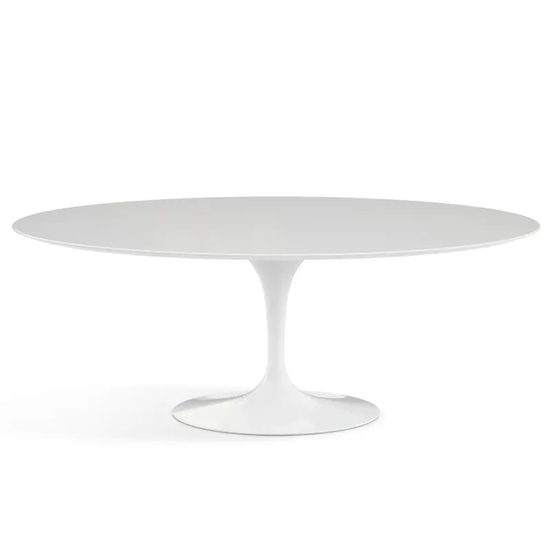 Tavolo Saarinen ovale 198x121 cm Base bianca/Piano laminato bianco