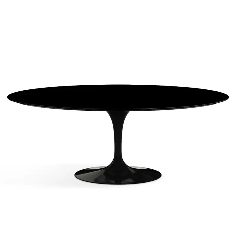 Tavolo Saarinen ovale 198x121 cm Base nera/Piano fenix nero