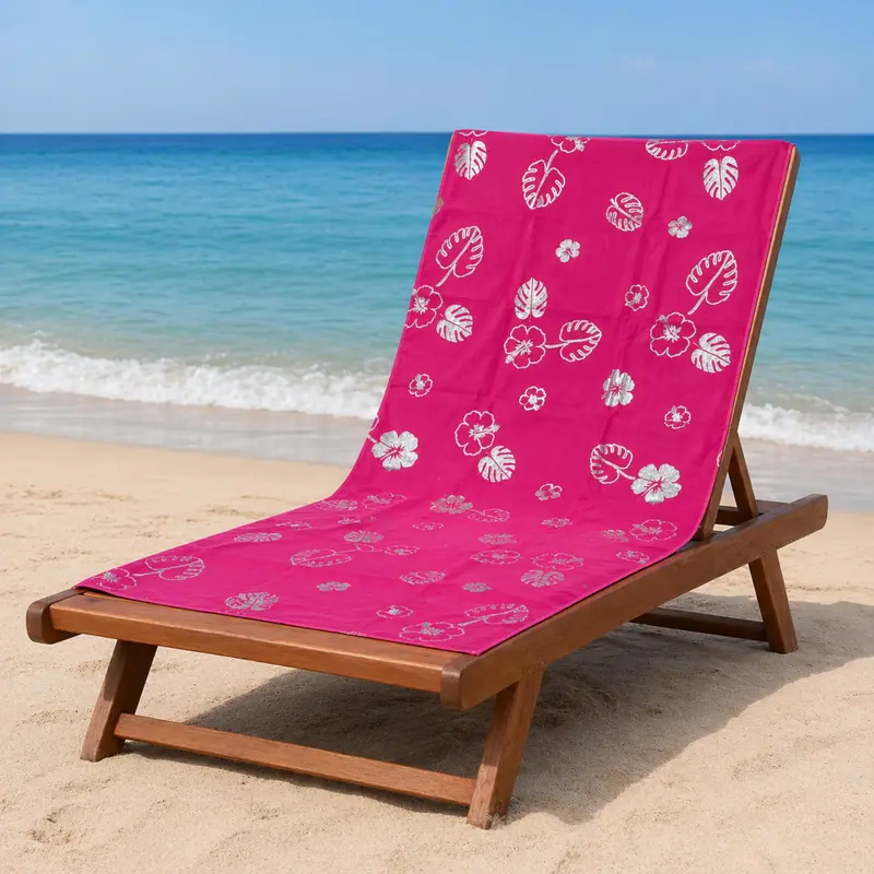 Telo Mare Microfibra 86x165 cm Fancy Home Macao Tropical – Asciugamano Spiaggia Asciugatura Rapida con Stampa Foglie e Fiori Tropicali