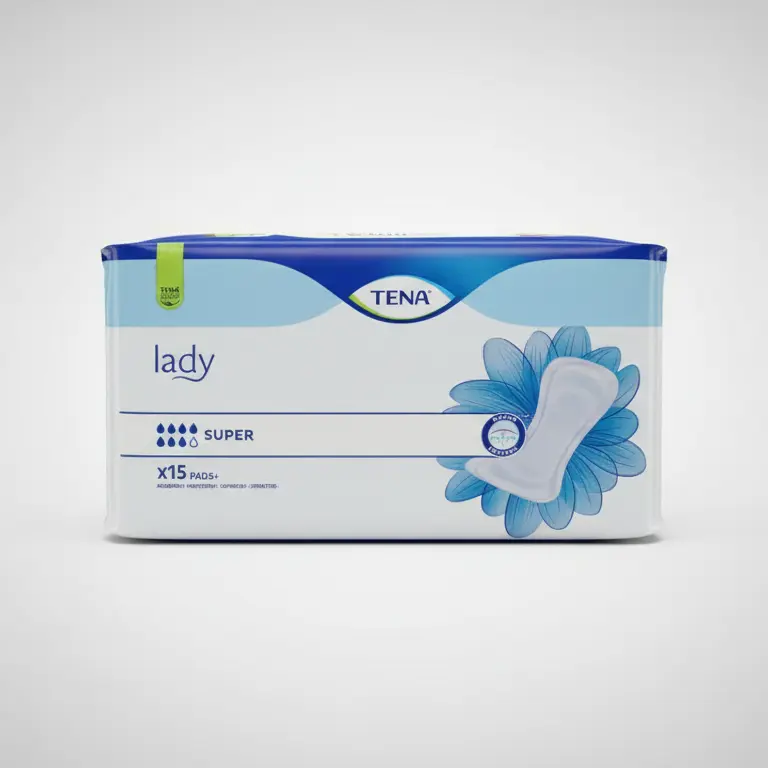 TENA Lady Super 15 Pezzi | Assorbenti Incontinenza Femminile Perdite Moderate | Tripla Protezione Dry Fast Core™ e Fresh Odour Control
