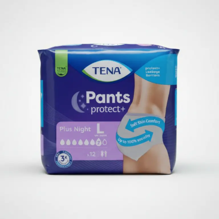 TENA Pants Plus Night Taglia L 12 Pezzi | Mutandine Assorbenti Notte Unisex | Protezione Lie-Down Protection per Sonno Profondo | Vita 100-135 cm