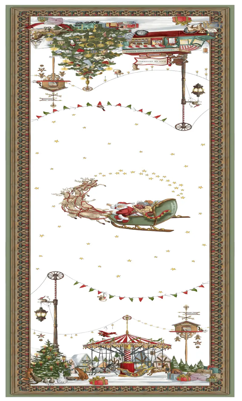 Tessitura Toscana Runner Runner in Lino Stampato 50x170Cm Natalis