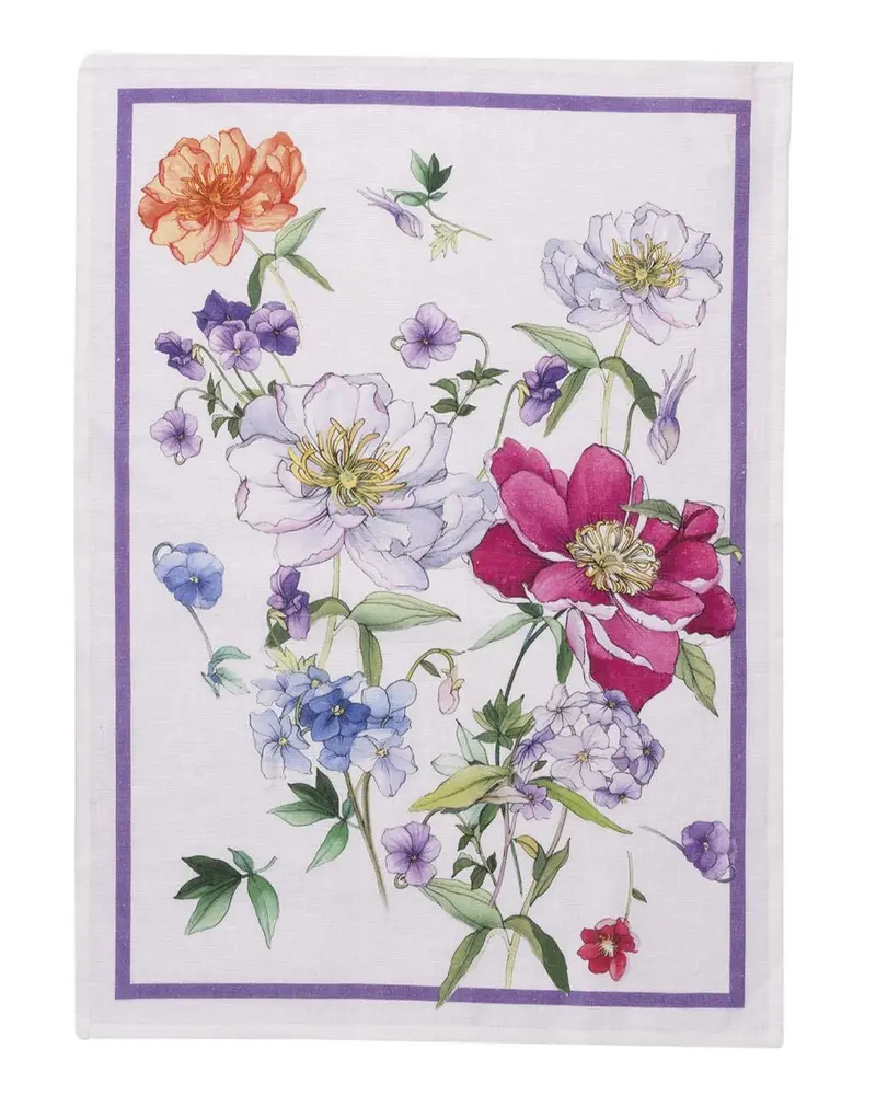 Tessitura Toscana Telerie Antea Violet Canovaccio da Cucina in Lino