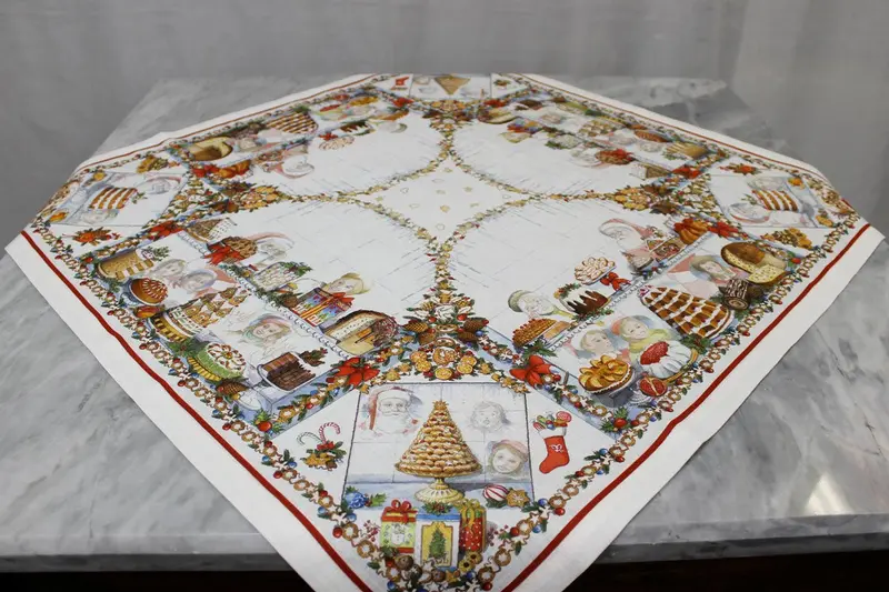Tessitura Toscana Telerie Centrotavola In Lino 85x85 cm Noel Gourmand