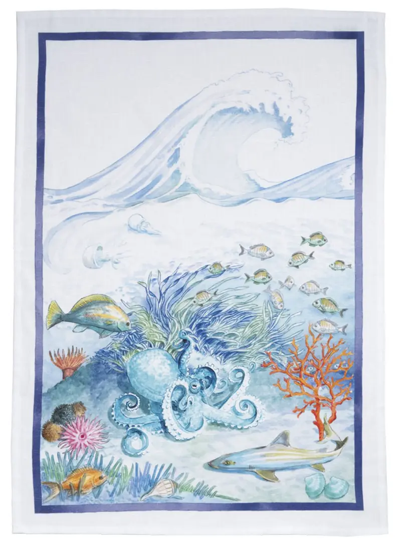 Tessitura Toscana Telerie Isuela Blu Canovaccio da Cucina in Lino