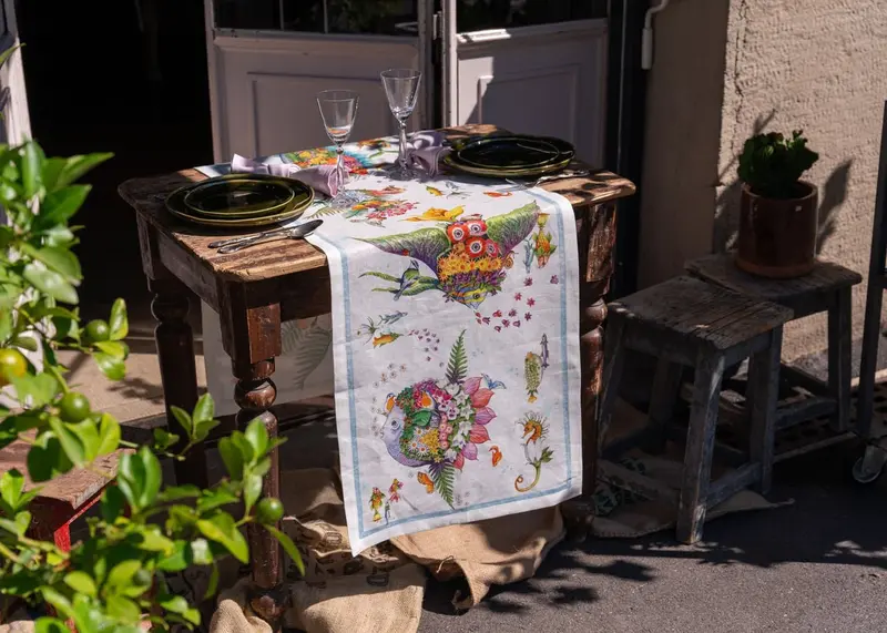 Tessitura Toscana Telerie Pesciflora Runner 45x170