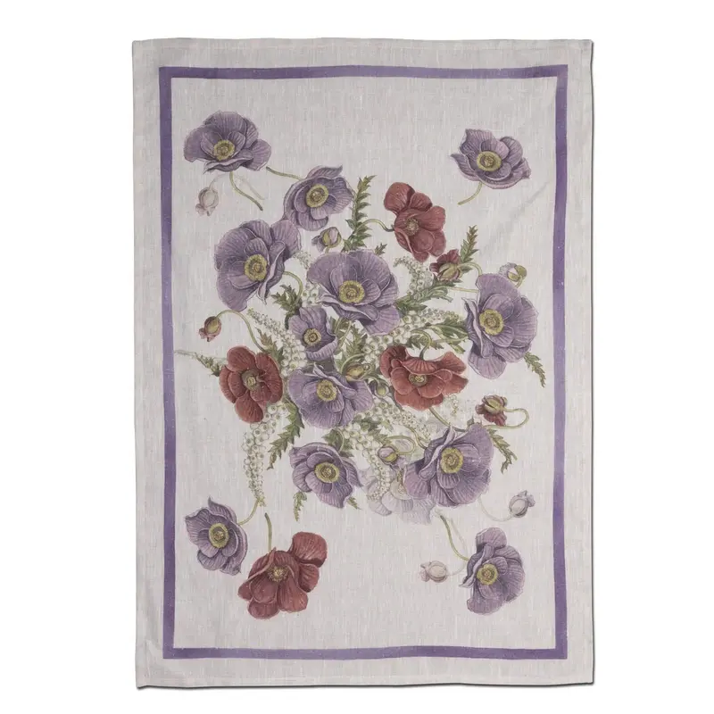 Tessitura Toscana Telerie Poppy Viola Canovaccio da Cucina in Lino