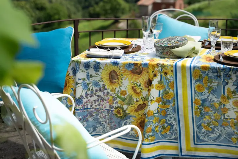 Tessitura Toscana Telerie Sungarden Tovaglia Di Lino 12 posti
