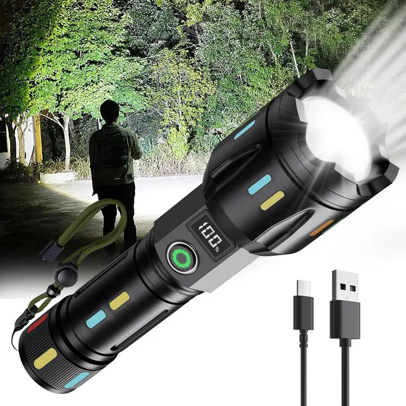 Torcia LED ricaricabile LE-324 10W con zoom e power bank