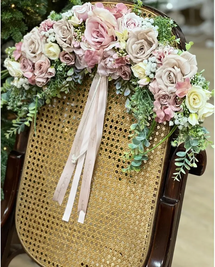 Tralcio Scomposto Très Jolie con Rose – Mata Creazioni, 60 cm