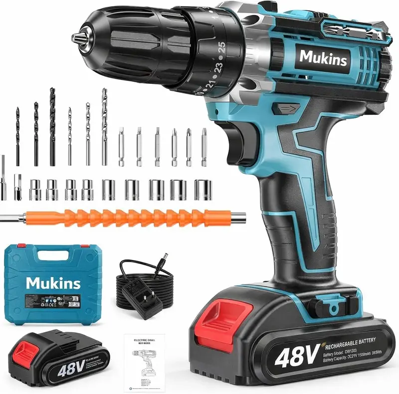 Trapano avvitatore a batteria Mukins 48V con accessori