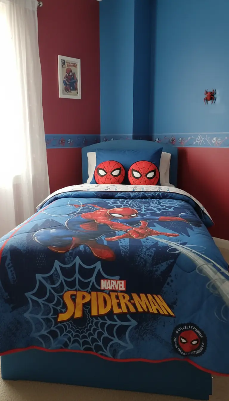 Trapunta Invernale MARVEL Spiderman (160x260 cm) | Calda Coperta in 100% Poliestere per Letto Singolo | Design Ufficiale con Fantasia Vivace per Bambini e Ragazzi