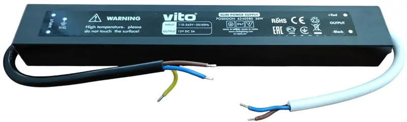 Trasformatore stagno IP67 slim 12V 3A 36W