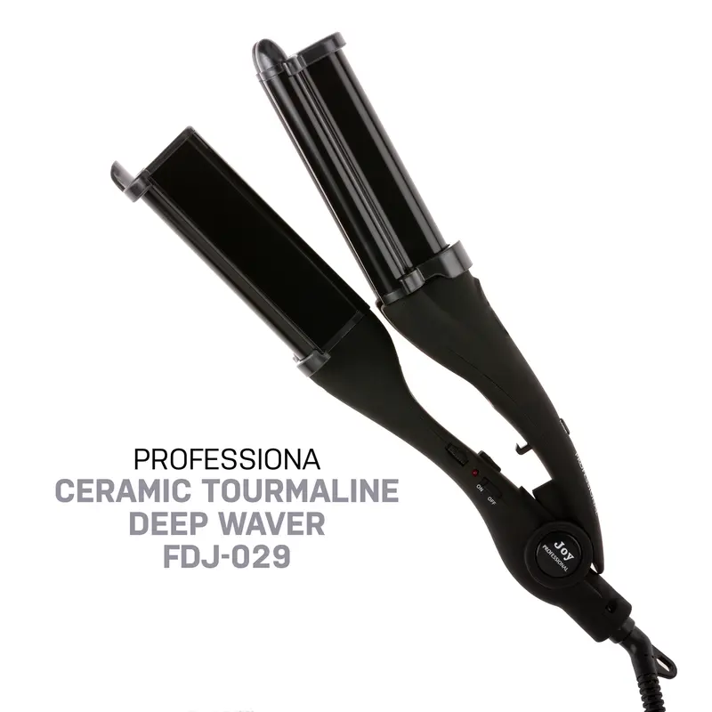 UNION Professional Deep Waver Model FDJ-029 | Piastra per Onde, Tourmaline Ceramica, Ioni Negativi Anti-Statico, Temperatura Max 210°C (410°F), Impugnatura Soft-Touch, Include Guanto Protettivo