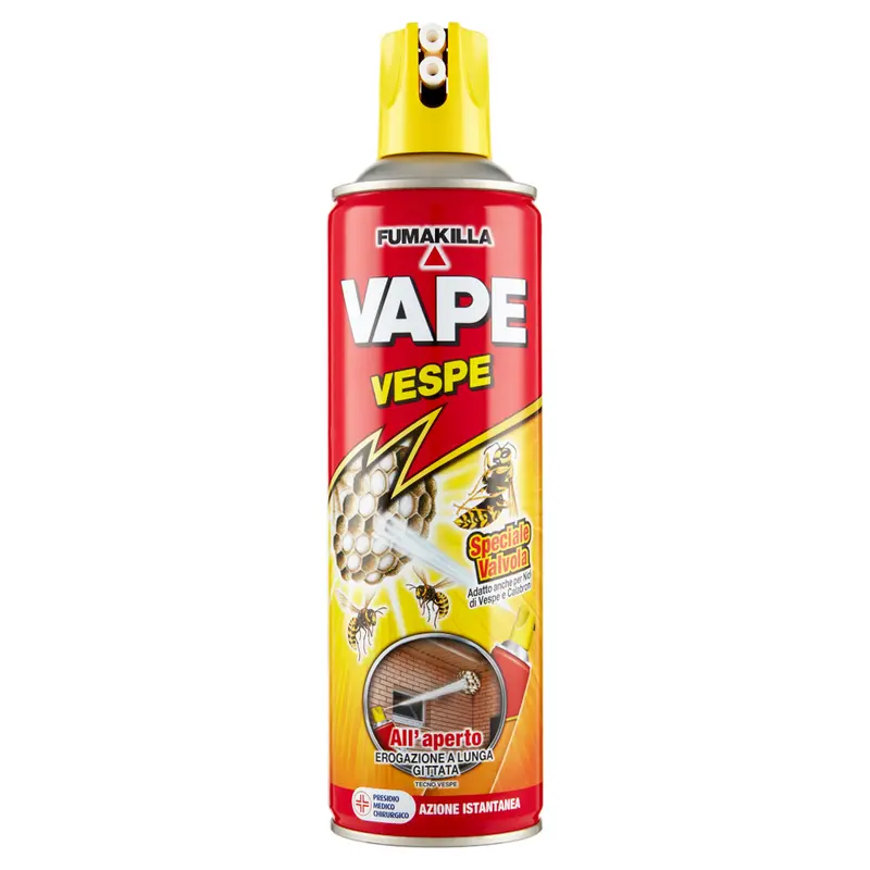 Vape Spray Insetticida All'Aperto 400ml | Lunga Gittata 4 Metri | Speciale Nidi di Vespe e Calabroni | PMC