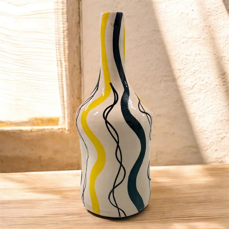 Vasi Onde artigianali in ceramica dipinta a mano – 24 cm
